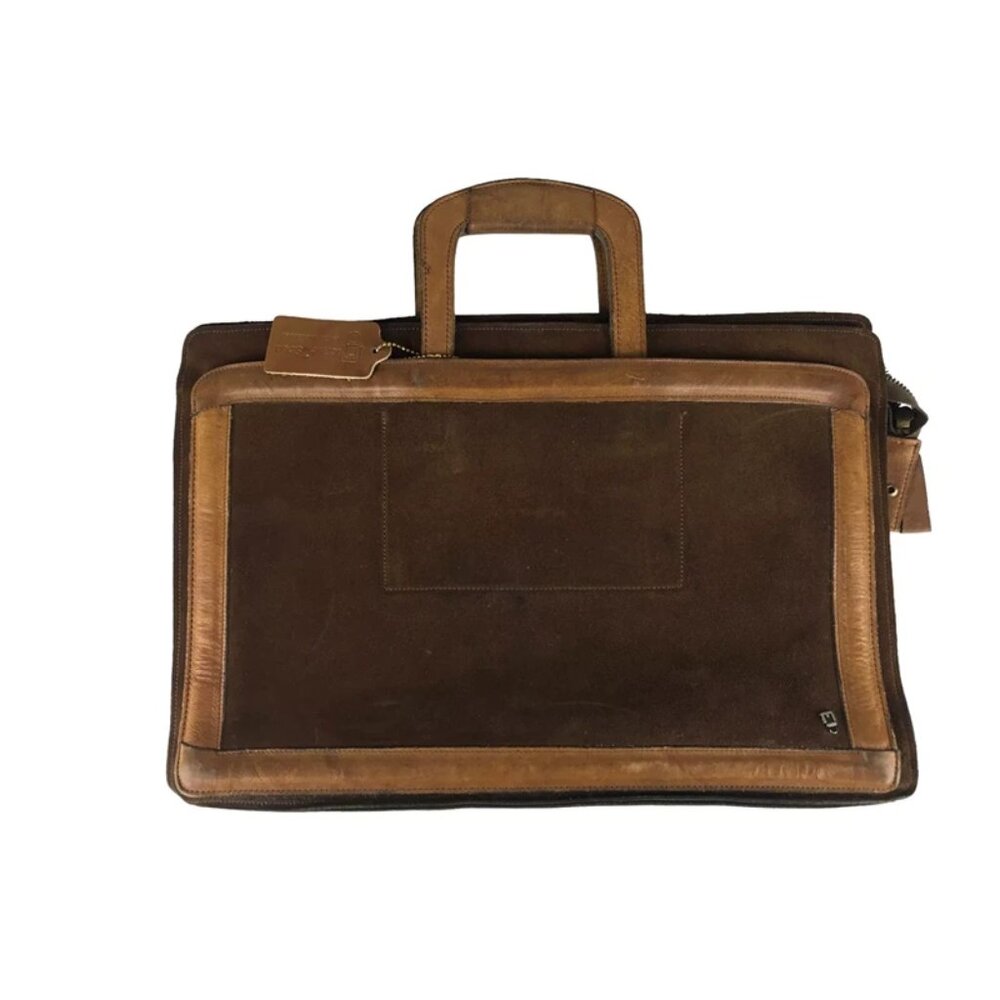 Michael Scott Unisex Adult Brown Suede‎ Double Top Handle Briefcase Bag